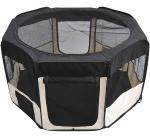 PawHut Parque Mascotas Plegable 2 Puertas Juego Entrenamiento Dormitorio Perro Cachorros 116x116x71 cm(c-2)