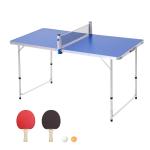 HomCom Mesa de Ping Pong Plegable con Red - Color Azul – Acero y MDF – 152.5 x 274 x 76cm(c-1)