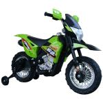 HOMCOM Moto de Batería Infantil Motocicleta Eléctrica para Niños de +3 Años con Luces Música y Ruedas de Apoyo 109x52,2x70,5 cm Verde(c-2)