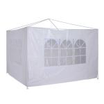 Outsunny 2 Paredes Laterales para Carpa de 3x3m 3x6m Cortinas para Gazebo 2 Lados Tela Impermeable con Ventanas Medidas 300x200cm Blanco(c-1)