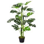 Outsunny Planta Artificial Monstera con Maceta Árbol Tropical Sintético con 21 Hojas y para Casa Oficina Ø16x100 cm Verde