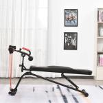 HOMCOM Banco de Abdominales Plegable Ajustable en Altura con 4 Ángulos Soporte para Piernas Ergonómico Multifuncional Banco de Ejercicio 44,5x143x84-92 cm Negro