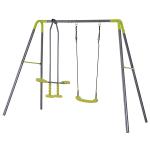 HOMCOM Columpios Infantiles al Aire Libre con Columpio y Balancín Doble Plaza Juguetes Exterior Adecuado Para Niños 160/245x138x180cm(c-1)