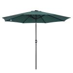 Outsunny Sombrilla de Jardín Ø300x250 cm con Manivela Parasol Exterior con Mecanismo de Inclinación y Poste Desmontable de Metal para Terraza Piscina Patio Verde