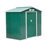 Outsunny Caseta de Jardín Tipo Cobertizo de Exterior de Acero con Puerta Corrediza y Ventilación para Almacenaje de Herramientas Jardinería 213x127x185 cm Verde(c-1)