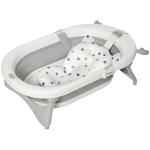 HOMCOM Bañera para Bebé Plegable 3 en 1 Juego de Ducha para 0-3 Años Portátil Bañera Lavabo Taza de Champú Ergonómico con Base Antideslizante 84,5x50,5x24 cm Salmón(c-1)