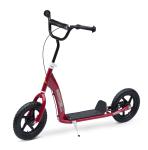 HOMCOM Patinete Scooter 2 Ruedas 12 Pulgadas Monopatín para Niños y Adultos Manillar Ajustable con Freno y Caballete Carga 100kg 120x52x75-86cm Acero Rojo