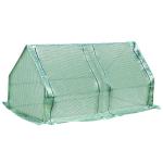 Outsunny Invernadero de Jardín Terraza Vivero para Huerto Plantas con Puertas Color Verde Tubo de Acero PE 180x90x90 cm
