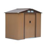 Outsunny Caseta de Jardín Tipo Cobertizo de Exterior de Acero con Puerta Corrediza y Ventilación para Almacenaje de Herramientas Jardinería 213x127x185 cm Verde(c-3)