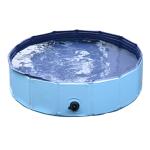 PawHut Piscina Plegable para Perros Gatos Bañera Portátil para Mascotas PVC Antideslizante Múltiples Usos para Interiores y Exteriores Ø80x20 cm Azul