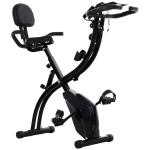 HOMCOM Bicicleta Estática para Ejercicios Profesional Vertical Plegable de Forma X Resistencia Magnética con Altura Ajustable Acero 43x97x109 cm Rojo(c-4)