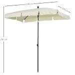 Outsunny Sombrilla Rectangular Grande Parasol con Ángulo Ajustable para Patio Terraza o Jardín 198x130x240cm En Color Rojo Vino(c-4)