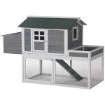 PawHut Gallinero de Exterior Madera Jaula para Gallinas Pollos con Recinto Corredor 2 Nidos y Bandeja Extraíble para Jardín 347x160x150 cm Naranja(c-4)