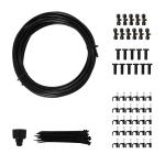Outsunny Rociador de Agua para Jardines Sistema de Enfriamiento por Nebulización Diferentes Boquillas Grifo de Latón Negro 6m