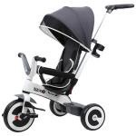 HomCom® Triciclo Bebé 4 en 1 Trolley Trike Bicicletas para Niños +18 Mes Evolutivo Capota Barra y Pedales Desmontables Gris