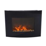 HOMCOM Chimenea Eléctrica de Pared 1000/2000W con Mando a Distancia 90x9.5x56cm Negro(c-1)