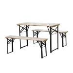 Outsunny Conjunto de Mesa y Bancos Plegables para Picninc Mesa Amplia de 120x50x76cm
