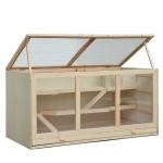 PawHut Jaula de Madera para Hámster Ratoncillos y otros Roedores pequeños Casa para Animales de 2 Niveles 60x35x42cm(c-1)