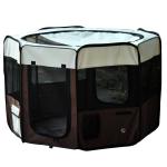 PawHut Valla Metálica para Mascotas con 12 Paneles Parque para Animales Pequeños Desmontable Diseño DIY Negro 106x73x36cm(c-1)