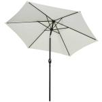 Outsunny Sombrilla Parasol Reclinable con Manivela de Aluminio con Tela de Poliéster para Jardín Patio Terraza - Φ2.7x2.35m Crema
