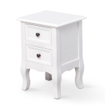 HOMCOM Conjunto de 2 Mesillas de Noche con 2 Cajones Mueble Auxiliar con Gran Espacio de Almacenaje para Dormitorios Salón 34,7x30x49cm Blanco(c-2)