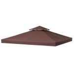 Outsunny 3(m) Gazebo Top Cover Double Tier Canopy Replacement Pavilion Roof Deep Grey(c-3)