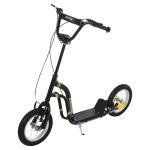 HOMCOM kinderscooter step kickscooter stadsscooter kinderstep kickboard met luchtbanden 12 inch zwart 120 x 58 x 85-95 cm