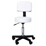 HOMCOM HOKER OBROTOWY KRZESŁO STOŁEK Z OPARCIEM biały Φ35 X W 77- 89CM