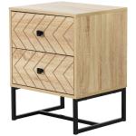 HOMCOM® KOMODA STOLIK KREDENS 2 SZUFLADY Płyta wiórowa naturalny 48 x 39,5 x 60 cm