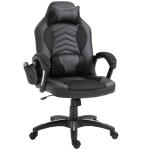 HOMCOM® KRZESŁO BIUROWE ERGONOMICZNE FOTEL MASAŻ Gamingowy czarny