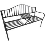Ławka ogrodowa parkowa z podłokietnikami ze składanym stolikiem 2-osobowa czarna 160 x 53 x 95 cm Outsunny(c-1)