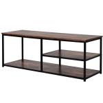Homcom® Szafka TV Lowboard Półka Na TV Styl Industrialny 3 Poziomy Płyta Wiórowa Naturalny 120 X 40 X 45 cm