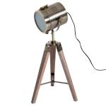 HOMCOM® LAMPKA STOŁOWA NA TRZECH NOGACH LAMPA RETRO E14 drewniana brąz