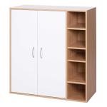 HOMCOM® SZAFKA WIELOFUNKCYJNA STOJĄCA DEKORACYJNA REGAŁ NA KSIĄŻKI drewno naturalny 80 x 32 x 90,5 cm