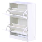 HOMCOM® SZAFKA NA BUTY 2 PÓŁKI 10–12 PAR BUTÓW PŁYTA MDF biała 60 x 24 x 80 cm
