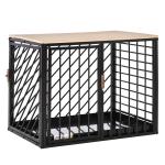 PawHut Heavy Duty Steel Mini & Small Dog Crate w/ Tray Black 61L x 44W x 49H cm(c-2)
