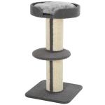 PawHut Cats 2-Tier Scratching Tree w/ Bed Brown(c-2)