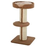 PawHut Cats 2-Tier Scratching Tree w/ Bed Brown(c-1)