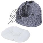 PawHut Cats Medium Portable Wicker Pet Travel Carrier Natural Tone(c-2)