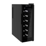 HOMCOM 12-Bottle Tempered Glass Mini Bar Cooler w/ LED Light Black(c-2)