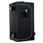 Outsunny Hydroponic Plant Grow Tent W/ Window Tool Bag, 60L x 60W x 140Hcm-Black/Green(c-2)