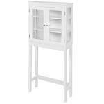 kleankin Armario de Baño con 3 Estantes Cajón y 2 Puertas Mueble de Almacenamiento de Suelo Moderno para Cocina Dormitorio Salón 60x33x122,5 cm Blanco(c-1)