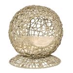 PawHut Wicker Cat Bed Elevated Rattan Kitten Basket Pet Den. House with Soft Cushion(c-2)