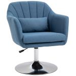 HOMCOM Linen Upholstered Height Adjustable Armchair w/ Pillow Grey(c-2)