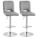 HOMCOM Conjunto 2 Taburetes de Bar Giratorios y Regulables en Altura de 97-117 cm Gris