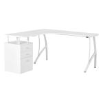 HOMCOM Escritorio Esquinero para Ordenador Escritorio en Forma de L con 3 Cajones Mesa Moderna para Oficina Estudio 143,5x143,5x76 cm Blanco(c-2)