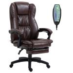 Vinsetto Silla de Oficina Ergonómica y Giratoria Silla de Escritorio Ajustable en Altura con 6 Puntos de Masaje Control Remoto y Reposapiés Retráctil 68,5x68,5x119-127 cm Marrón
