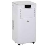 HOMCOM Aire Acondicionado Portátil 8000Btu 4 en 1 Refrigerador Ventilador Deshumidificador 2 Velocidades con Pantalla LED Control Remoto Temporizador Silencioso 900W 38x35x70,5 cm Blanco