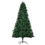 HOMCOM Árbol de Navidad Artificial 210 cm Ignífugo con 1064 Ramas con 2 Tipos de Puntas de PVC y Soporte de Acero Decoración Navideña de Interior Verde