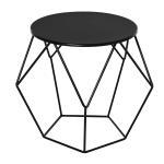 HOMCOM Steel Minimalist Pentagon Shaped Round Coffee Table Black